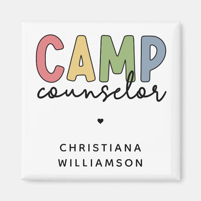 Personalised Camp Counsellor Gifts Magnet (Front)