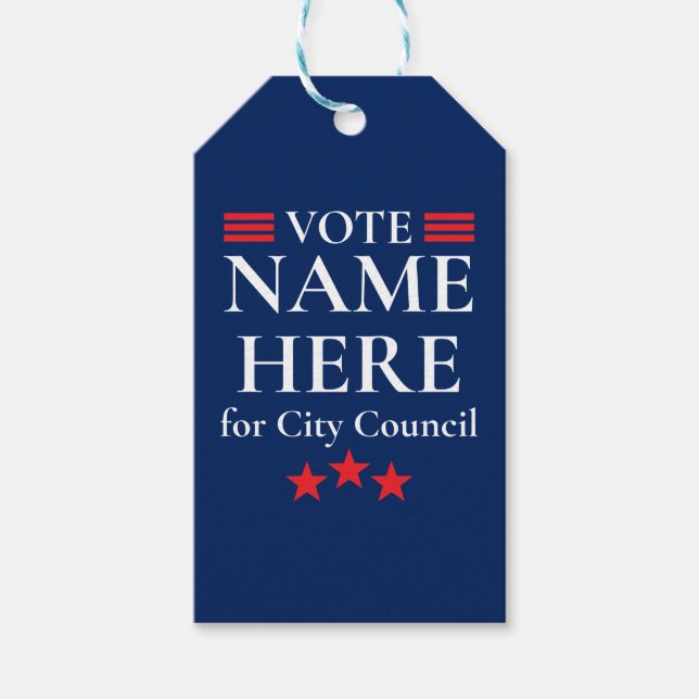 Personalised Campaign Election Gift Tags (Front)
