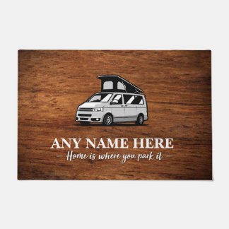 Personalised Camper van Brown door mat