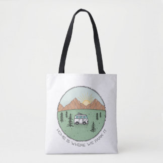 Personalised Campers Van Life Outdoors Mountain Tote Bag