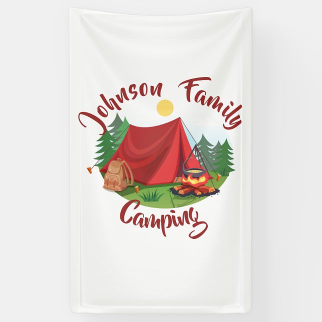 Personalised camping  banner (Vertical)
