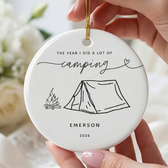 Personalised Camping Christmas Ornament (Creator Uploaded)