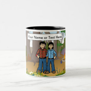 Personalised Camping - Couple Cartoon Two-Tone Coffee Mug