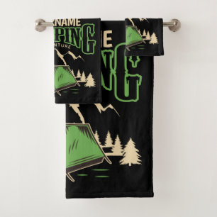 Personalised Camping Family Camp Trip Adventure Bath Towel Set