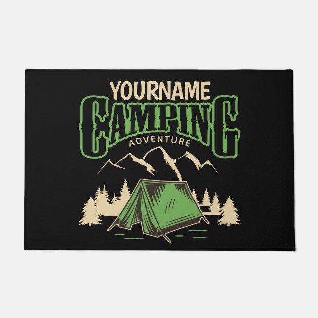 Personalised Camping Family Camp Trip Adventure Doormat (Front)