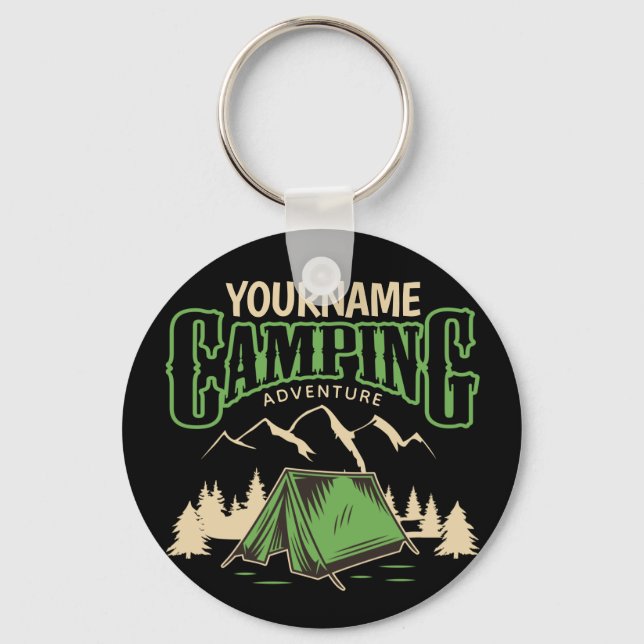 Personalised Camping Family Camp Trip Adventure  Key Ring (Front)