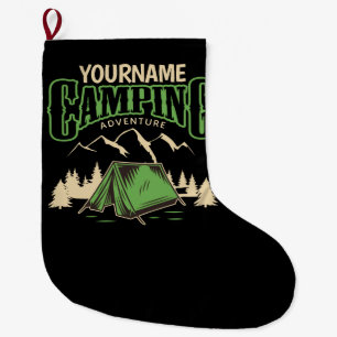 Personalised Camping Family Camp Trip Adventure  Large Christmas Stocking