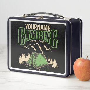 Personalised Camping Family Camp Trip Adventure Metal Lunch Box