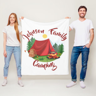 Personalised camping fleece blanket