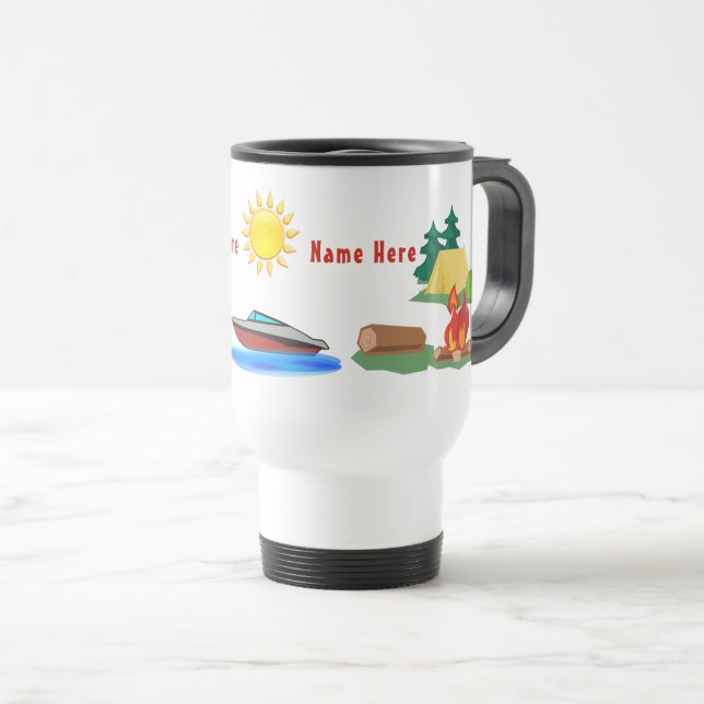 Personalised Camping Gifts, Custom Camping Mugs (Front Right)