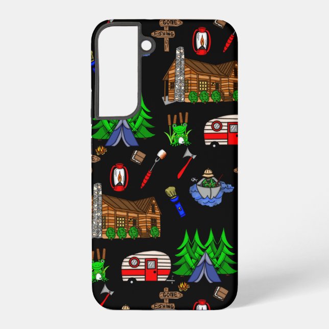 Personalised Camping Themed  Happy Camper     Samsung Galaxy S22+ Case (Back)