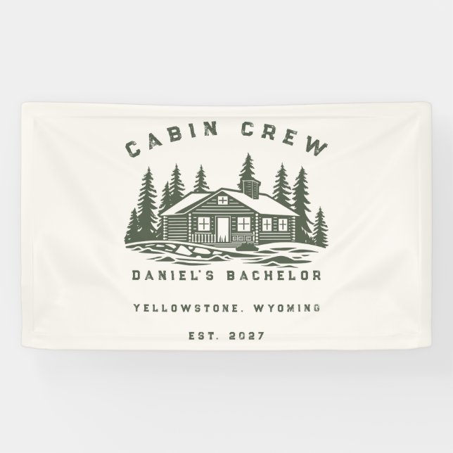 Personalised Camping Weekend Bachelor Party Banner (Horizontal)