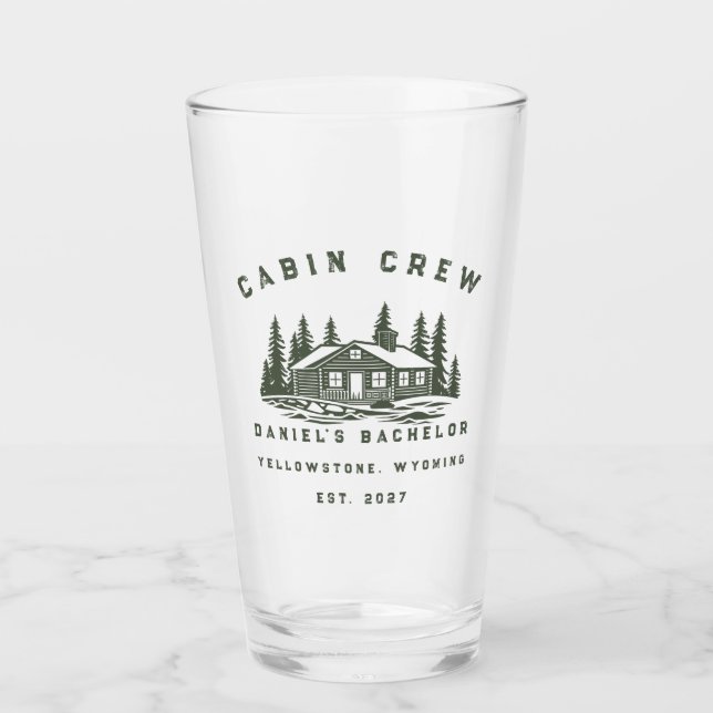 Personalised Camping Weekend Bachelor Party Glass (Front)