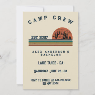 Personalised Camping Weekend Bachelor Party Invitation