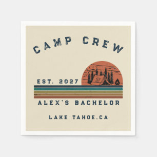 Personalised Camping Weekend Bachelor Party Napkin