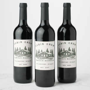 Personalised Camping Weekend Bachelor Party Wine Label
