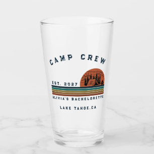 Personalised Camping Weekend Bachelorette Party Glass