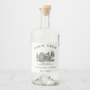 Personalised Camping Weekend Bachelorette Party Liquor Bottle Label