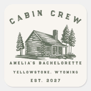Personalised Camping Weekend Bachelorette Party Square Sticker