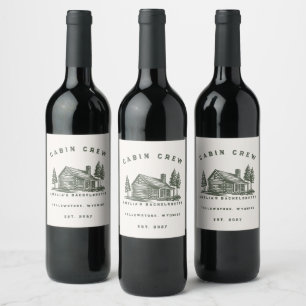 Personalised Camping Weekend Bachelorette Party Wine Label