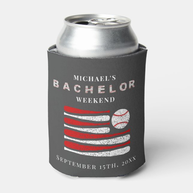 Personalised Can Cooler Bachelor Baseball Weekend (Can Front)