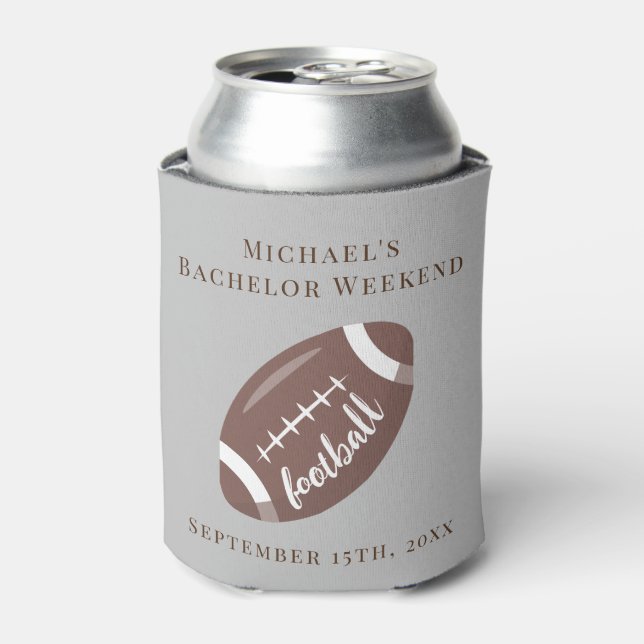 Personalised Can Cooler Bachelor Football Weekend (Can Front)