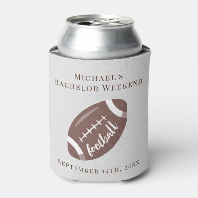 Personalised Can Cooler Bachelor Football Weekend (Can Front)