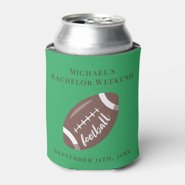 Personalised Can Cooler Bachelor Football Weekend (Can Front)