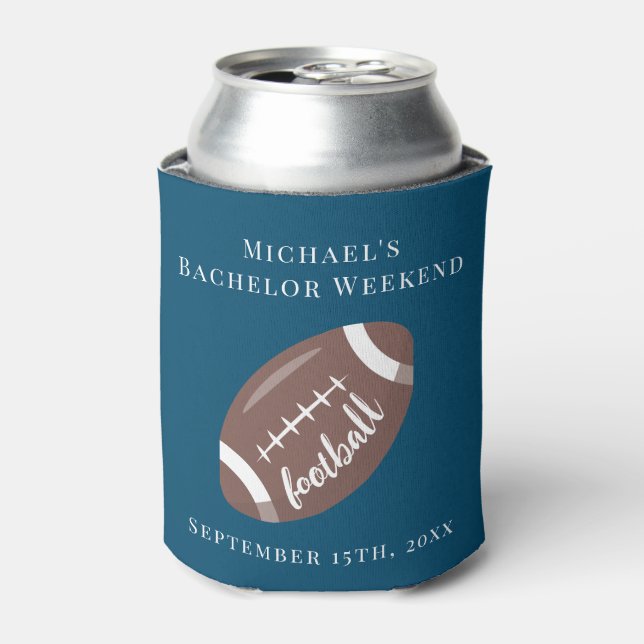 Personalised Can Cooler Bachelor Football Weekend (Can Front)