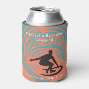 Personalised Can Cooler Bachelor Surf Weekend