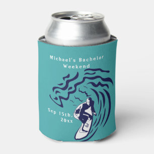 Personalised Can Cooler Bachelor Surf Weekend