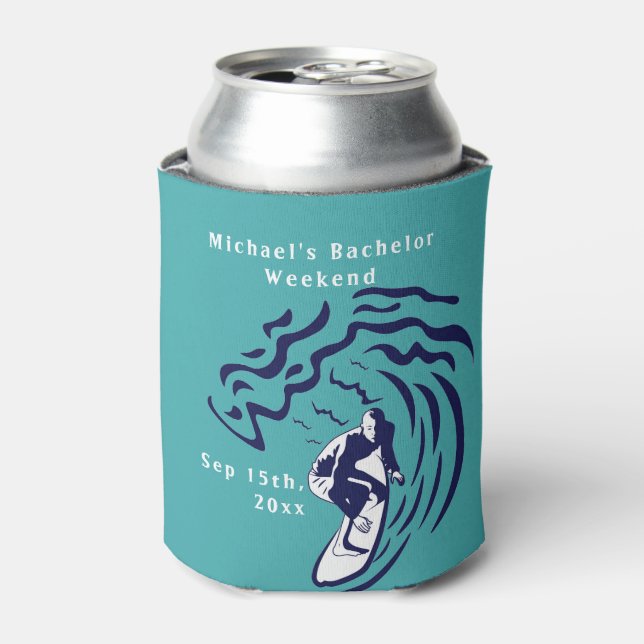 Personalised Can Cooler | Bachelor Surf Weekend (Can Front)