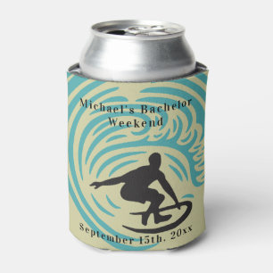 Personalised Can Cooler   Bachelor Surf Weekend