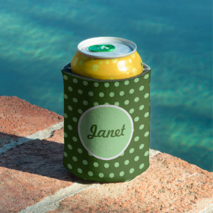 Personalised Can Cooler (Hunter & Sage Green)