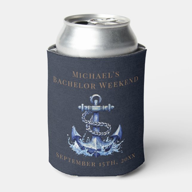 Personalised Can Cooler | Nautical Bachelor Party (Can Front)