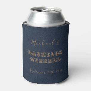 Personalised Can Cooler   Navy Blue Bachelor Party