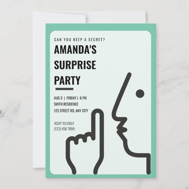Personalised Can you Keep a Secret? Surprise Party Invitation (Front)