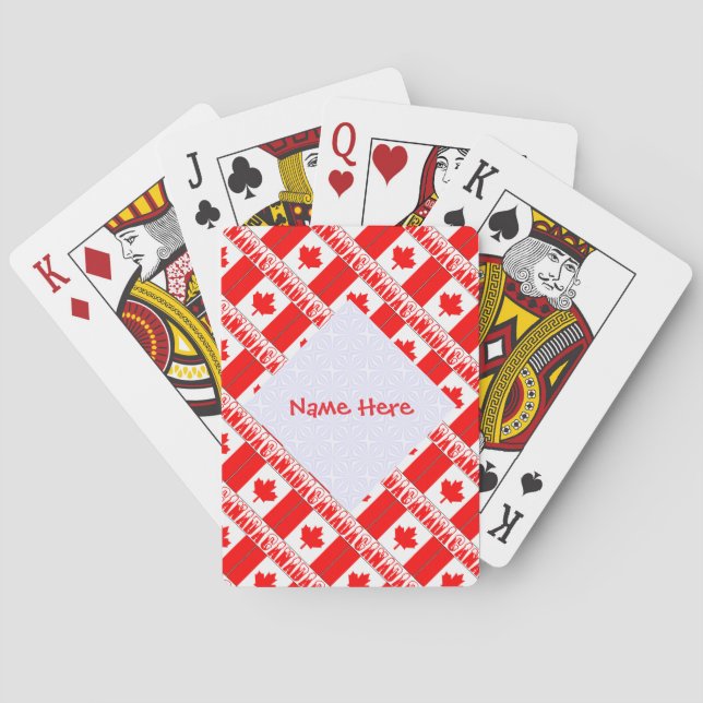 Personalised Canada Flag Playing Cards Gift (Back)