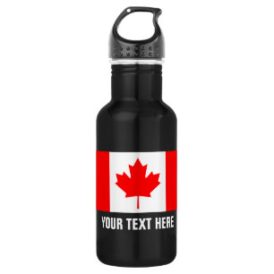 Personalised Canadian flag of Canada water bottles