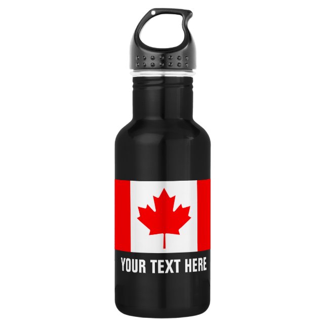 Personalised Canadian flag of Canada water bottles (Front)