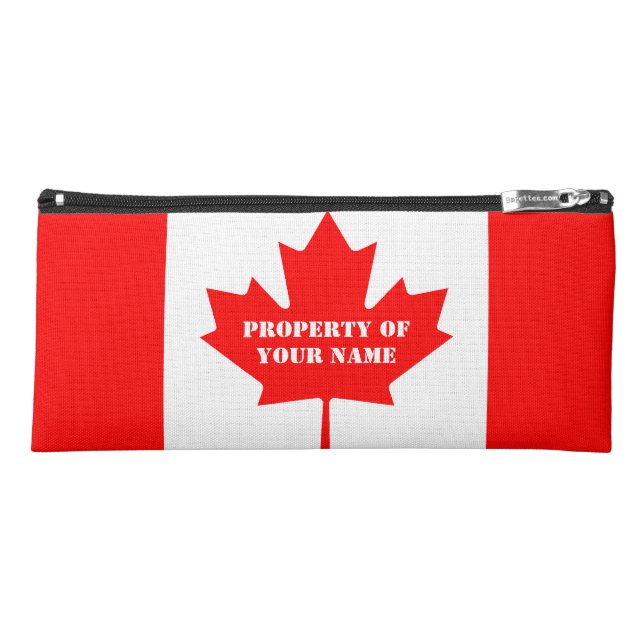 Personalised Canadian flag pencil case for school (Front)