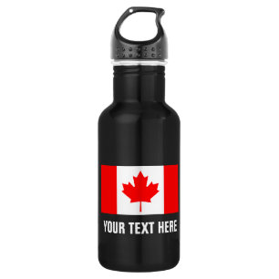 Personalised Canadian flag water bottle for Canada