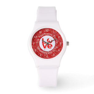 Personalised Canadian Red LOVE Flag Watch