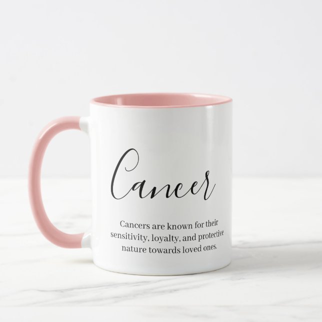 "Personalised Cancer Zodiac sign Name and quality" Mug (Left)