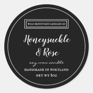 Personalised Candle Black & White Label