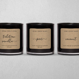 Personalised Candle Label Kraft Background Sticker