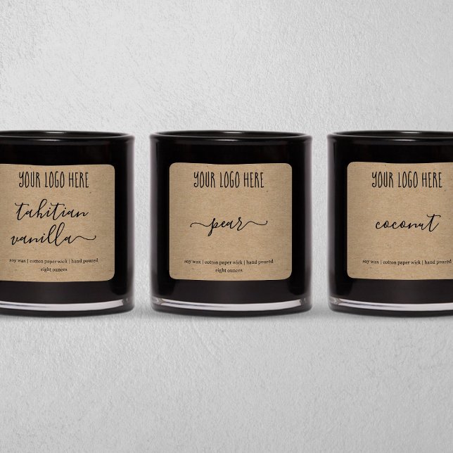 Personalised Candle Label Kraft Background Sticker (Creator Uploaded)