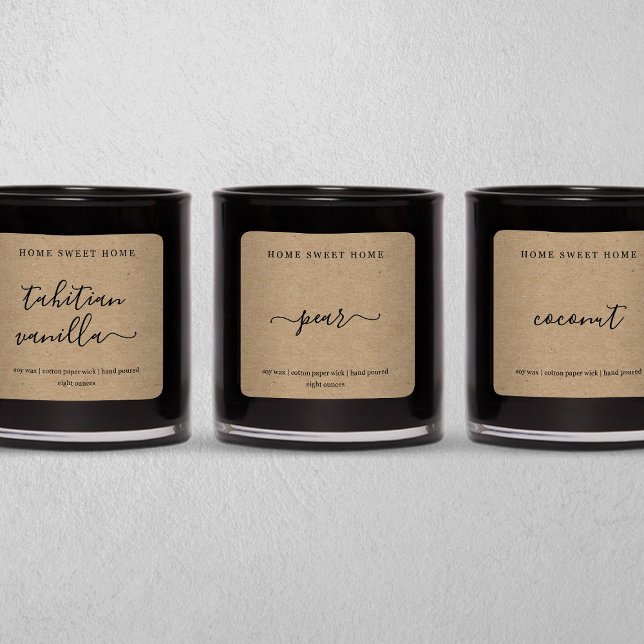 Personalised Candle Label Kraft Background Sticker (Creator Uploaded)