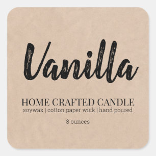 Personalised Candle Label Rustic Kraft Sticker