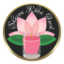 Personalised Candle Lotus Blossom Sticker